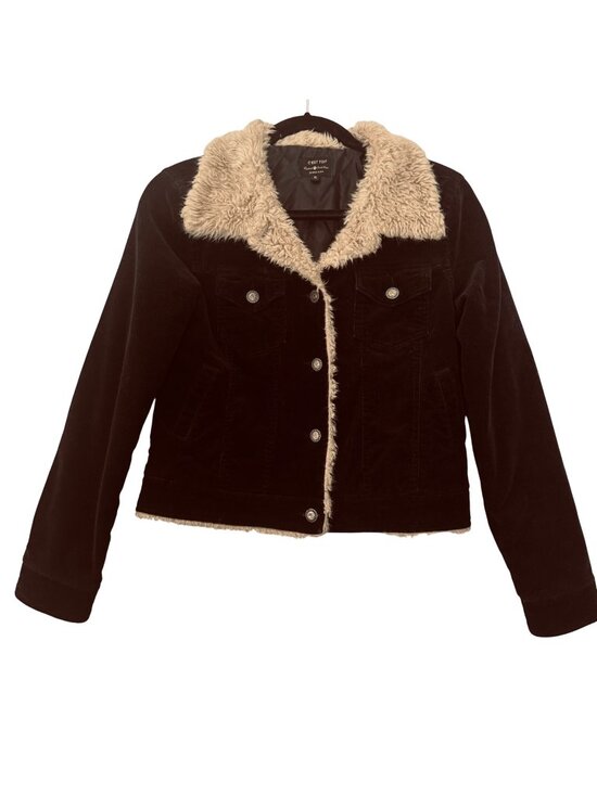 Black Label C'est Toi Jackets & Blazers - Black Label C'est Toi Cropped Jacket Corduroy and Faux Fur Size S Trucker Boho